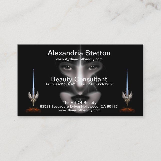 Angel Eyes Fractal Art Horizontal Business Card (Front)