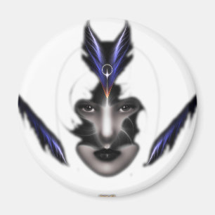 Angel Eyes Wings Of Wind Fractal Art Magnet