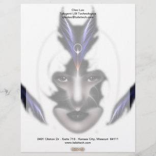 Angel Eyes Wings Of Wind ISO Fractal Art Custom Letterhead