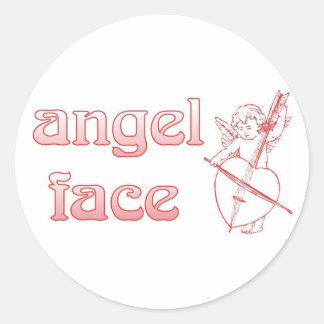 Angel face classic round sticker