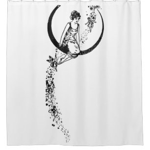 Angel & fairy, drawing shower curtain