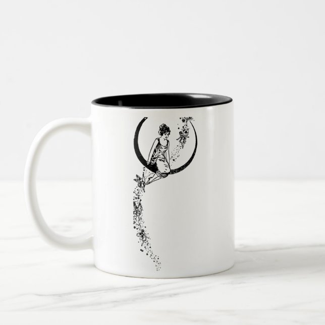 Angel & fairy, drawing  Two-Tone coffee mug (Left)