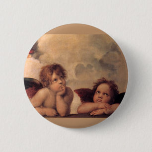 angel faith Raphael vintage old painting blessing 6 Cm Round Badge