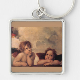 angel faith Raphael vintage old painting blessing Key Ring