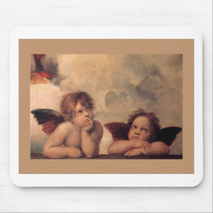 angel faith Raphael vintage old painting blessing Mouse Mat