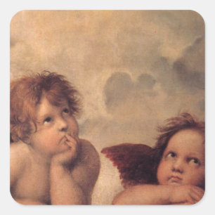 angel faith Raphael vintage old painting blessing Square Sticker