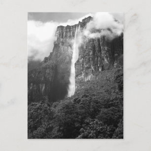 Angel Falls in Black & White Postcard