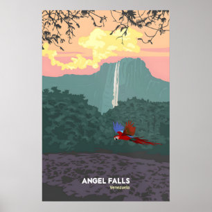 Angel Falls Venezuela Travel Poster