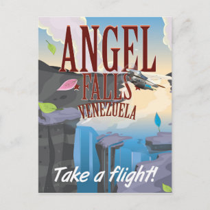 Angel Falls Venezuela Travel poster Postcard