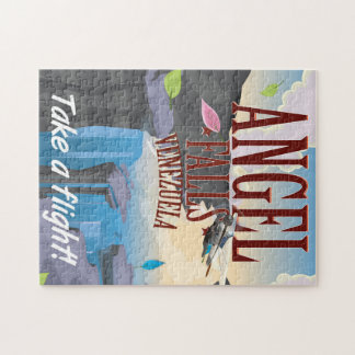 Angel Falls Venezuela vacation poster. Jigsaw Puzzle