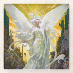 Angel Fantasy Art Glass Coaster