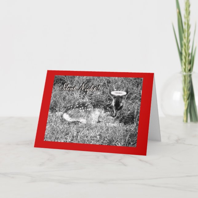 Angel Fawn - Silent Night Holiday Card (Front)