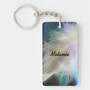 Angel Feather and Name Key Ring