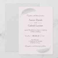Angel Feather Blush Pink Grey Elegant Wedding