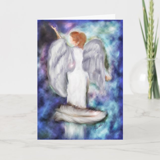 Angel Feather from God above Inspirational Card (Front)