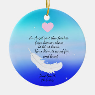 Angel Feather Memorial Christmas Ceramic Tree Decoration