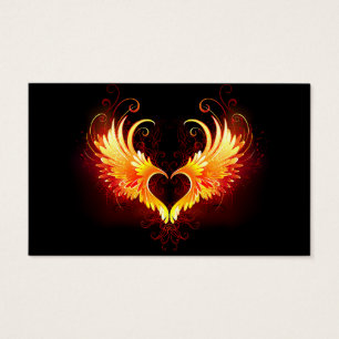 Angel Fire Heart with Wings