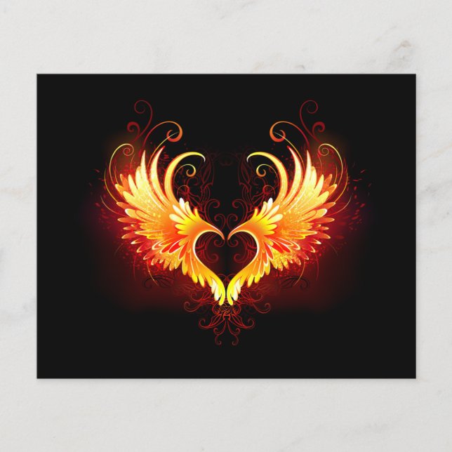 Angel Fire Heart with Wings (Front)