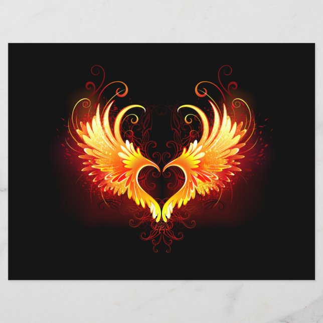 Angel Fire Heart with Wings (Front)