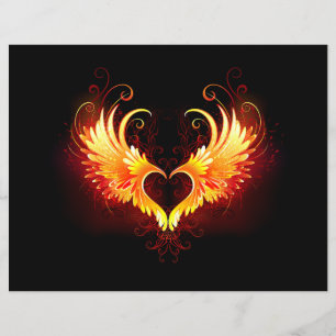 Angel Fire Heart with Wings