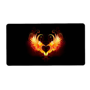 Angel Fire Heart with Wings