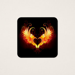 Angel Fire Heart with Wings
