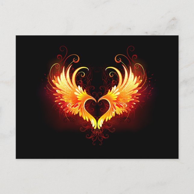 Angel Fire Heart with Wings Advice Card (Front)