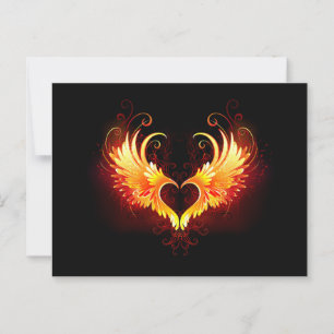 Angel Fire Heart with Wings Advice Card