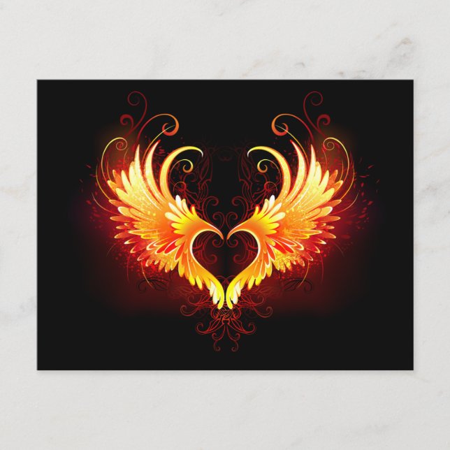 Angel Fire Heart with Wings Advice Card (Front)
