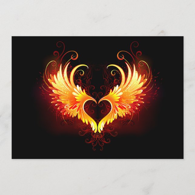 Angel Fire Heart with Wings Advice Card (Front)