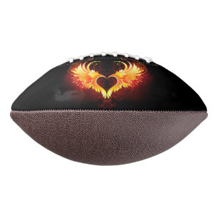 Angel Fire Heart with Wings American Football
