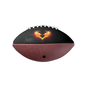 Angel Fire Heart with Wings American Football