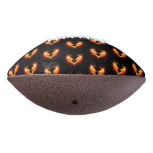 Angel Fire Heart with Wings American Football