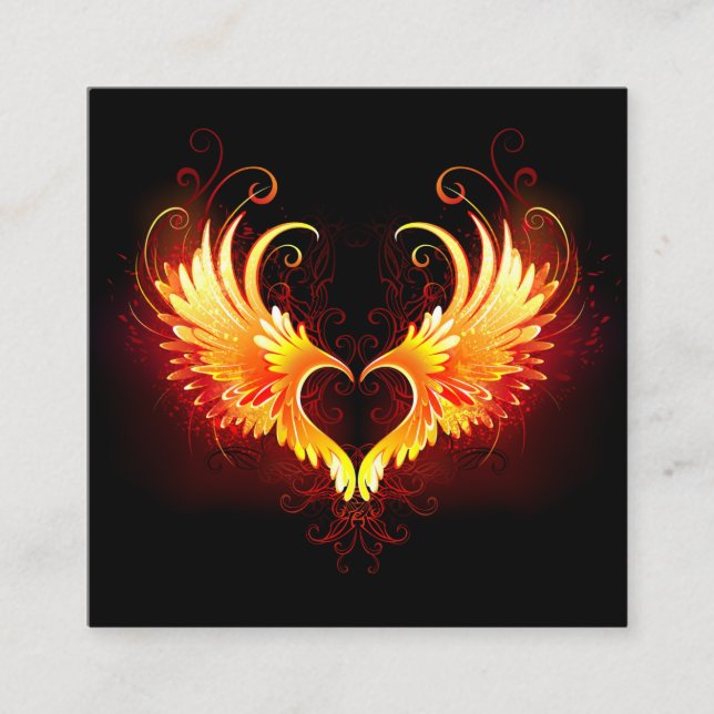 Angel Fire Heart with Wings Appointment Card (Front)