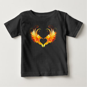 Angel Fire Heart with Wings Baby T-Shirt
