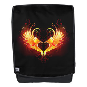 Angel Fire Heart with Wings Backpack