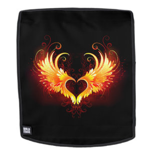 Angel Fire Heart with Wings Backpack