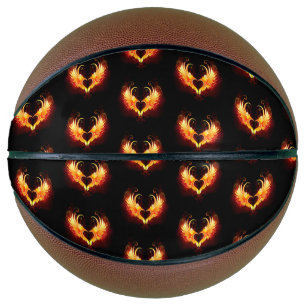 Angel Fire Heart with Wings Basketball