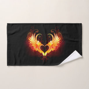 Angel Fire Heart with Wings Bath Towel Set
