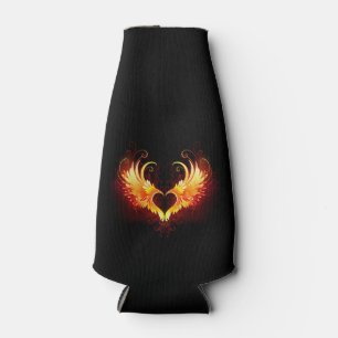 Angel Fire Heart with Wings Bottle Cooler