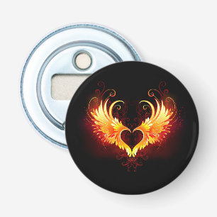 Angel Fire Heart with Wings Bottle Opener