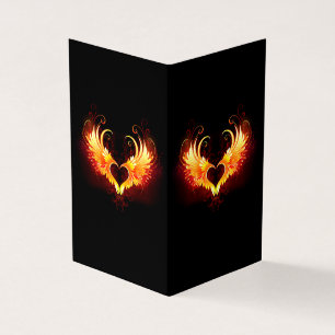 Angel Fire Heart with Wings Business Card