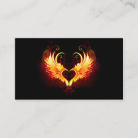 Angel Fire Heart with Wings