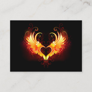 Angel Fire Heart with Wings Calling Card