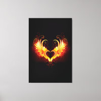 Angel Fire Heart with Wings