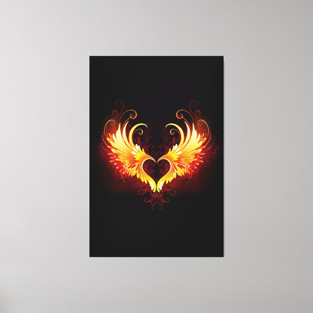 Angel Fire Heart with Wings Canvas Print (Front)