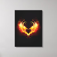 Angel Fire Heart with Wings
