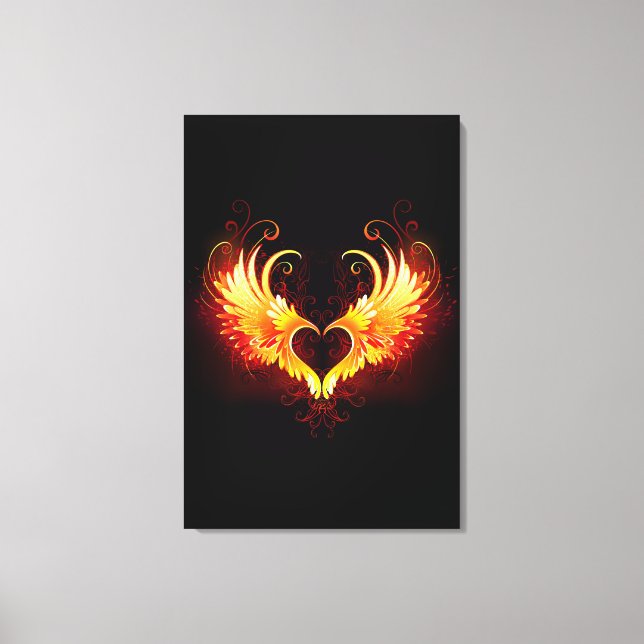 Angel Fire Heart with Wings Canvas Print (Front)
