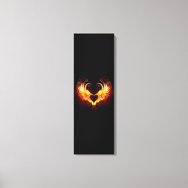 Angel Fire Heart with Wings Canvas Print (Front)