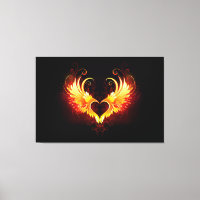 Angel Fire Heart with Wings